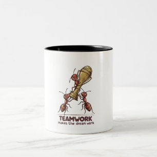 Taza Bicolor El Trabajo En Equipo Hace Que El Sueño Sea Posible