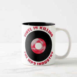 Taza Bicolor El vinil mata a la industria MP3
