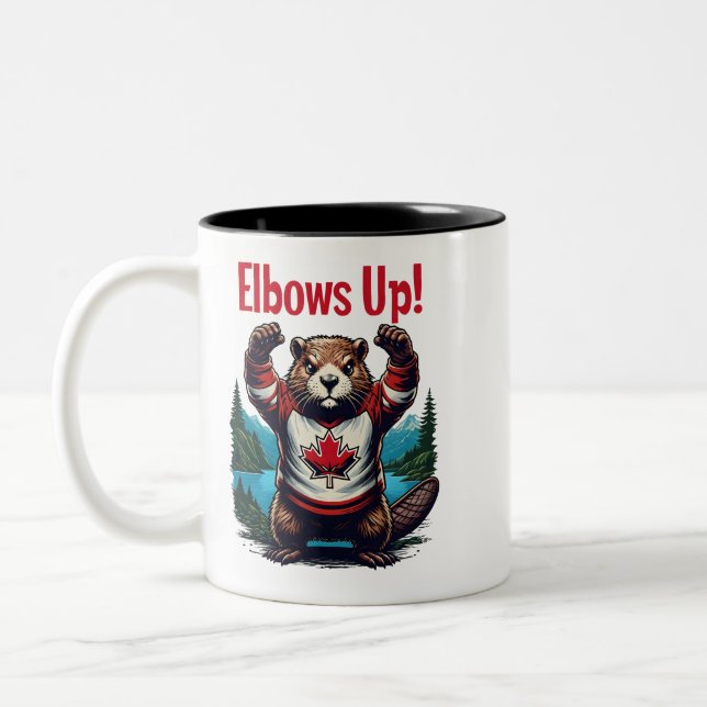 Taza Bicolor Elbows Up Canada (Izquierda)