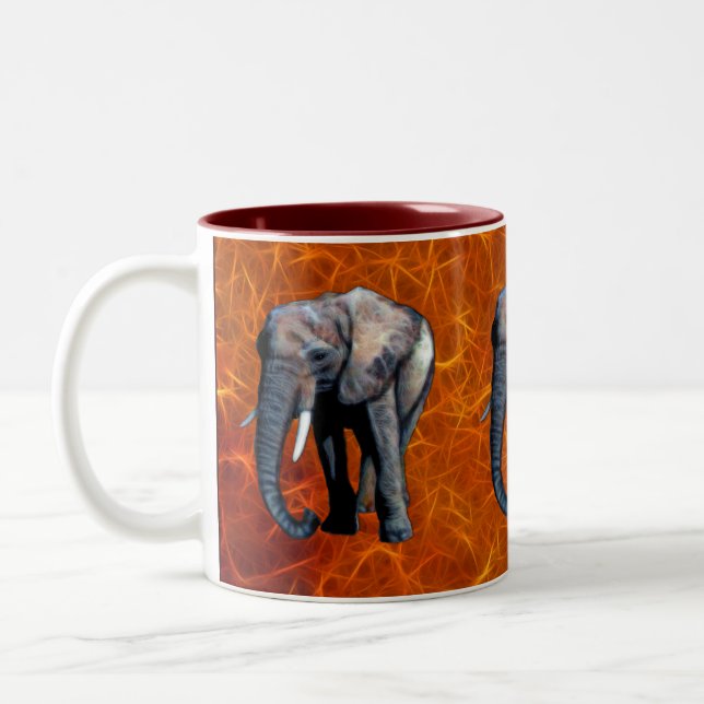 Taza Bicolor Elefante africano apoya la vida silvestre bebiendo (Izquierda)