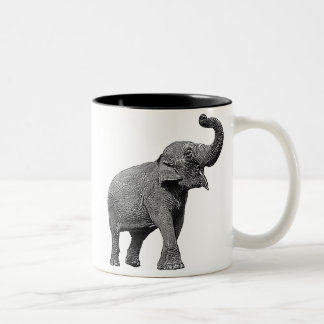 TAZA BICOLOR ELEFANTE ASIÁTICO GRANDE - ELEFANTE INDIO
