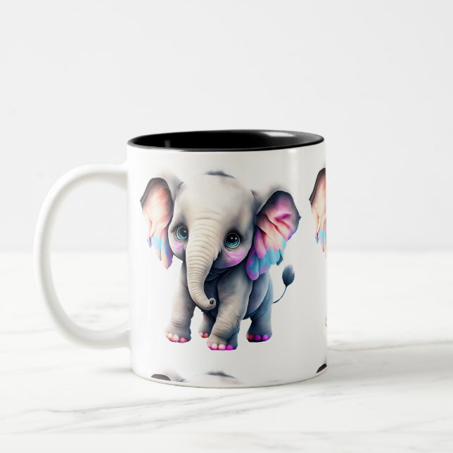 Taza Bicolor Elefante bebé (Izquierda)