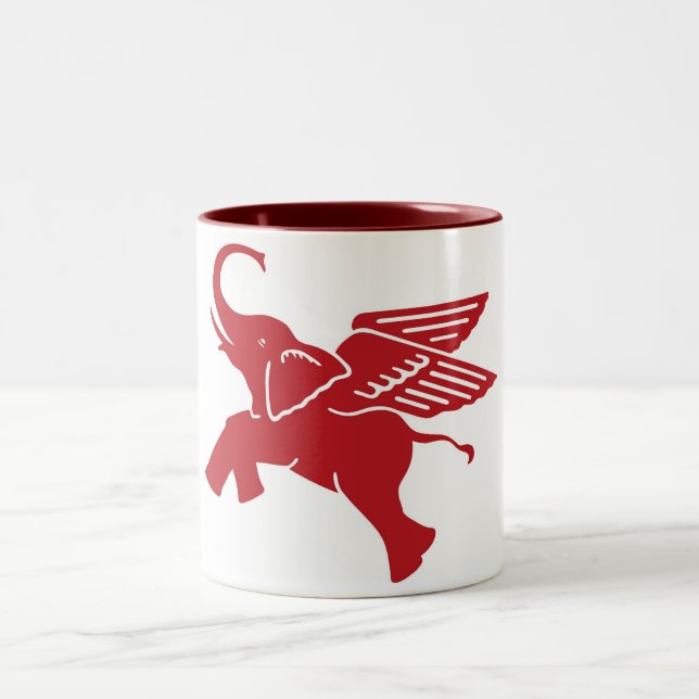 Taza Bicolor Elefante de alas rojas (Centro)
