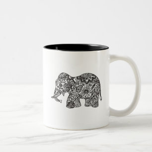 Taza Bicolor Elefante del Doodle