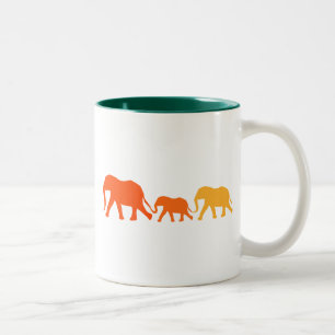 Taza Bicolor Elefante en Naranja