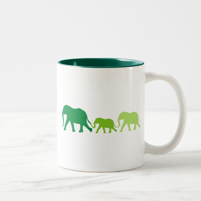 Taza Bicolor Elefante en verde (Derecha)