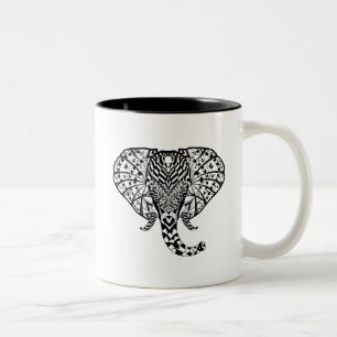 Taza Bicolor Elefante étnico del modelo