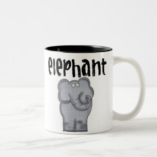 Taza Bicolor Elefante gris