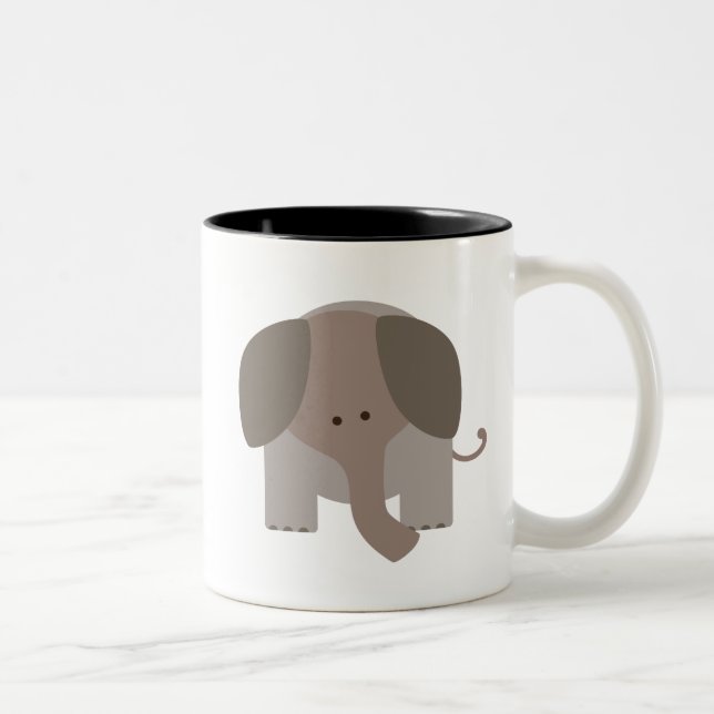 Taza Bicolor Elefante lindo de Brown (Derecha)