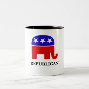 Taza Bicolor Elefante Republicano Personalizar