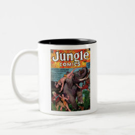 Taza Bicolor Elefante Rojo - Historietas de la jungla vintage -