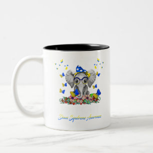 Taza Bicolor Elefante Su Lucha Es Mi Síndrome De Lucha Contra L