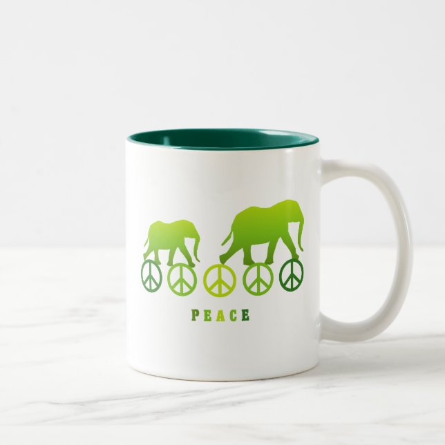 Taza Bicolor Elefantes caminantes en paz (Derecha)