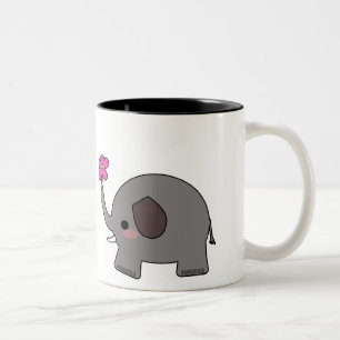 Taza Bicolor Elefantes en amor
