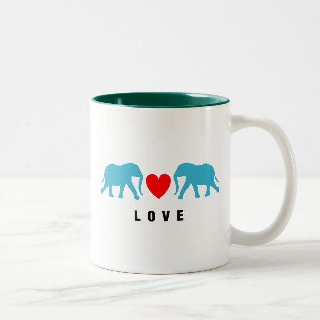 Taza Bicolor Elefantes enamorados (Derecha)