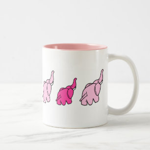 Taza Bicolor Elefantes rosados