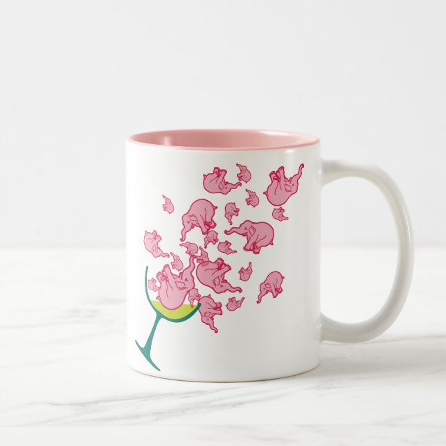 Taza Bicolor Elefantes rosados (Derecha)