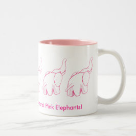 Taza Bicolor Elefantes rosados