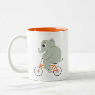 Taza Bicolor Elefantito en bicicleta