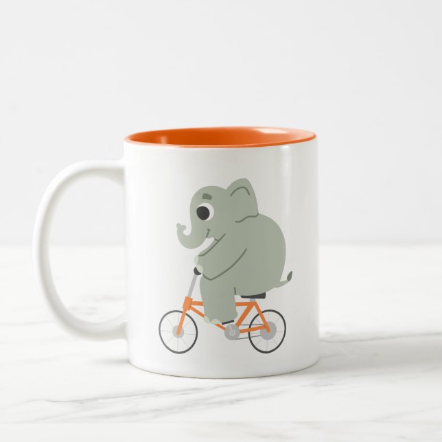 Taza Bicolor Elefantito en bicicleta (Izquierda)