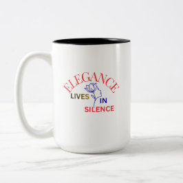 Taza Bicolor Elegance Lives in Silence Minimalist Typography