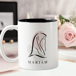 Taza Bicolor Elegancia Atemporal Línea de Hijab Personalizable 