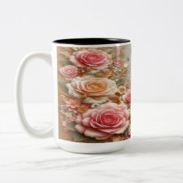 Taza Bicolor Elegancia capilar Purpurina floral