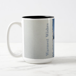 Taza Bicolor Elegancia de copo de nieve plateado