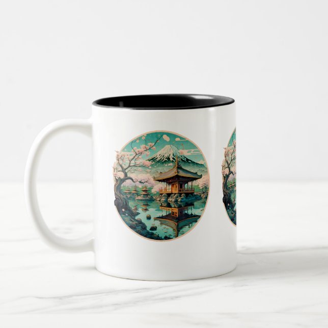 Taza Bicolor Elegancia Zen: Mug cerámica de inspiración japones (Izquierda)