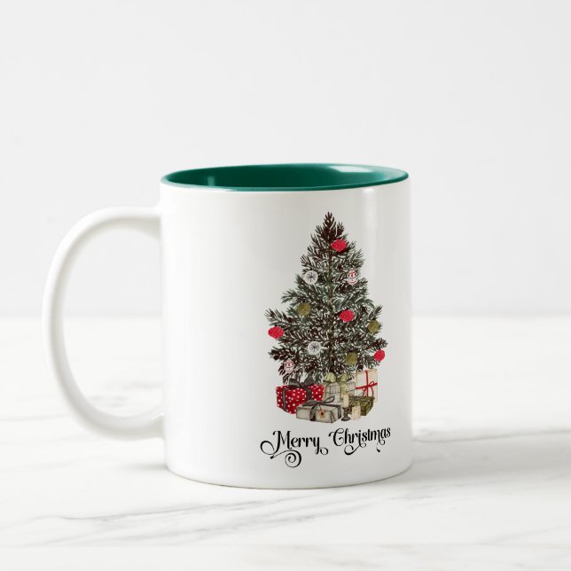 Taza Bicolor Elegant Christmas Tree Holiday (Izquierda)