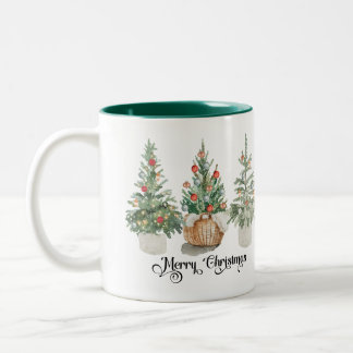 Taza Bicolor Elegant Christmas Trees Holiday
