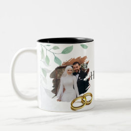 Taza Bicolor Elegant Floral Design for Bridesmaid Gifts