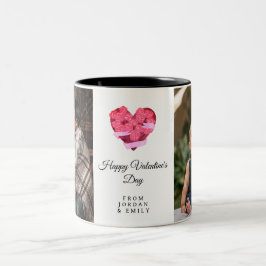 Taza Bicolor Elegant Heart Happy Valentine's Day Photo