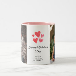 Taza Bicolor Elegant Heart Happy Valentine's Day Photo