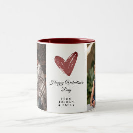 Taza Bicolor Elegant Heart Happy Valentine's Day Photo