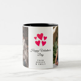 Taza Bicolor Elegant Heart Happy Valentine's Day Photo