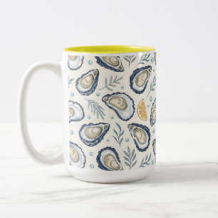 Taza Bicolor Elegant Marine Oysters