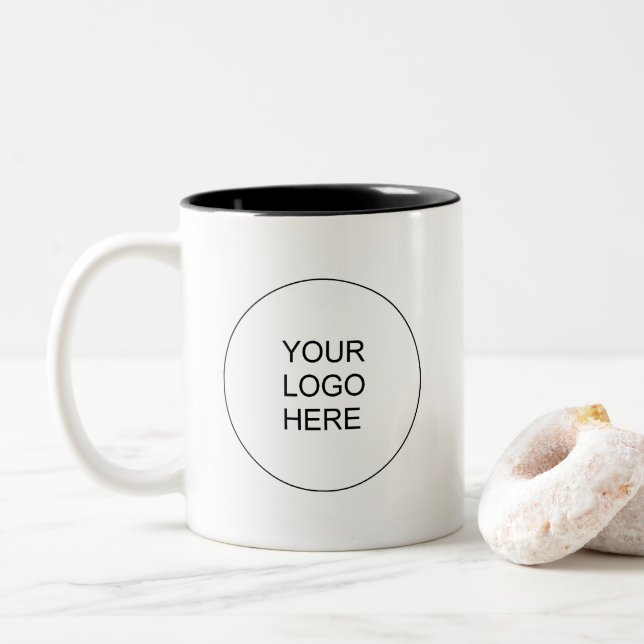 Taza Bicolor Elegant Modern Custom Upload Your Business Logo (Con donut)