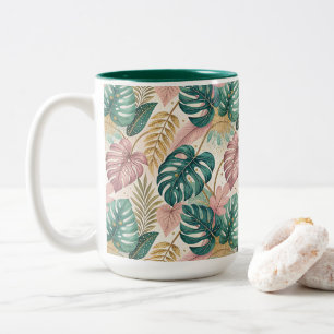 Taza Bicolor Elegant Monsteras Gold