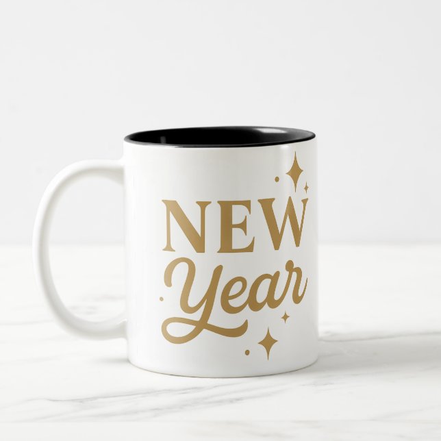 Taza Bicolor Elegant New Year (Izquierda)