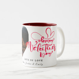 Taza Bicolor Elegant Typography Happy Valentines Day 1 Photo