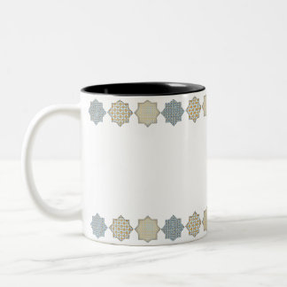 Taza Bicolor Elegante 'Arabesque Tile Pattern Mug'