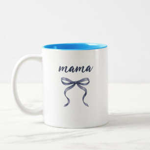 Taza Bicolor Elegante Arco de Acuarela Azul Polvoriento Mama Pe