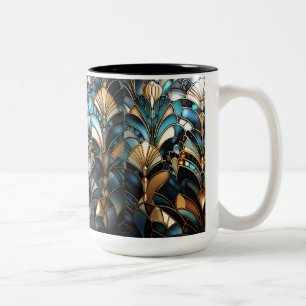 Taza Bicolor Elegante Art Deco Oro Piedras Preciosas Cuentas Tu
