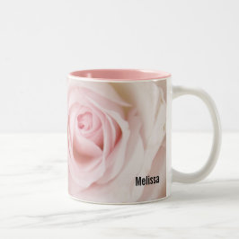 Taza Bicolor Elegante Bouquet de rosas rosadas vintage