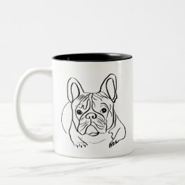 Taza Bicolor Elegante Bulldog Minimalista