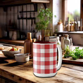 Taza Bicolor Elegante campiña de picnic blanco rojo tachado