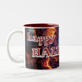 Taza Bicolor Elegante Casa Embrujada Feliz Halloween