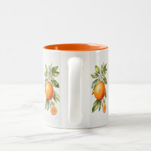 Taza Bicolor Elegante color de agua brillante Naranja Mug
