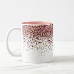 Taza Bicolor Elegante confeti degradado de dos tonos en oro ros